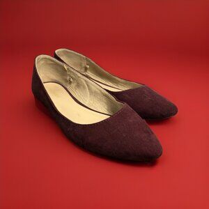 Old Navy Pointy Ballet Flats Maroon Burgundy Faux Suede 240779 Women's Size 7